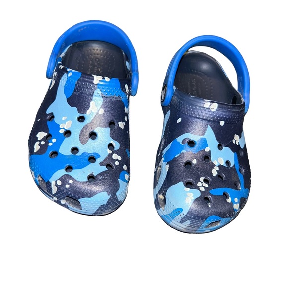 Kids CROCS Classic Camo Clog Blue toddler size 9 child